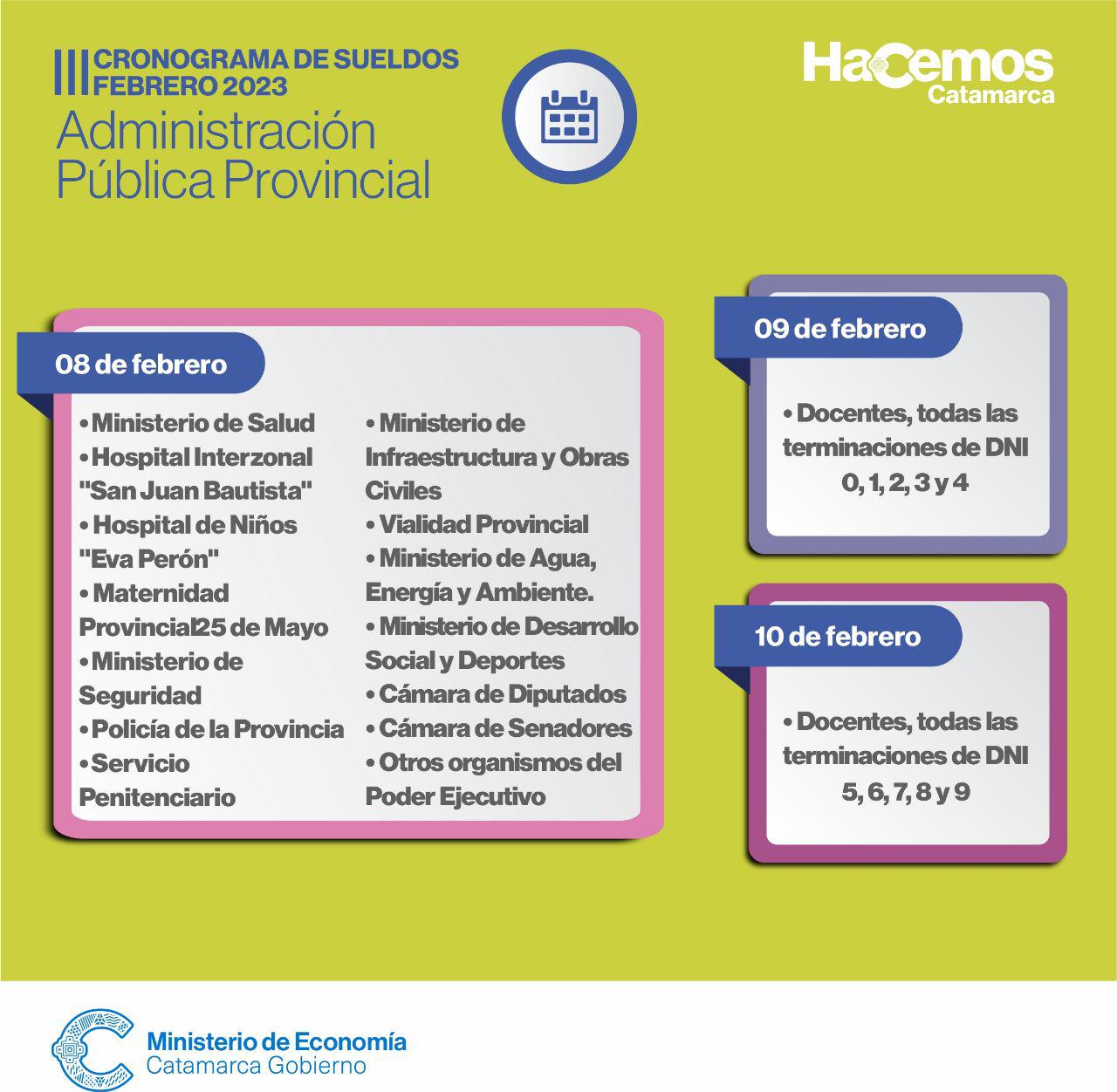 Fecha de pago de Administración Pública