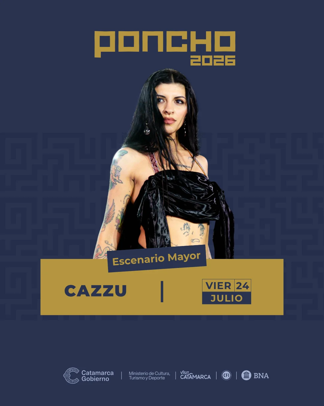 flyer Poncho26 - Presentacion Artistas - Cazzu
