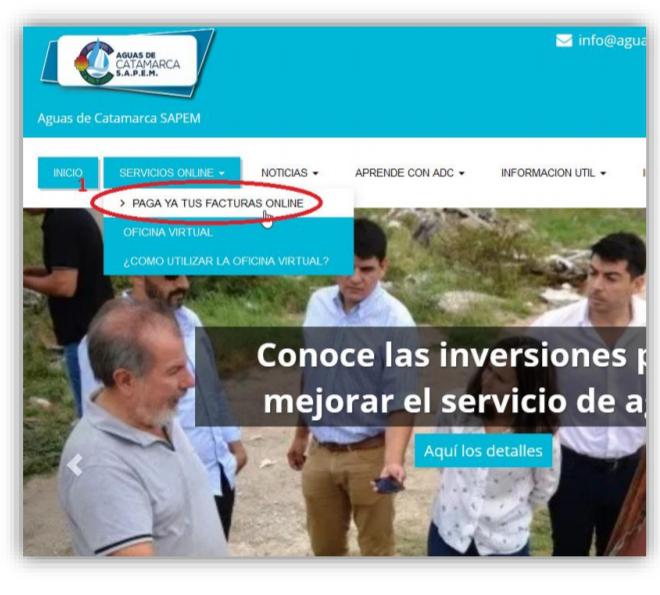 Paga facturas online Aguas de Catamarca
