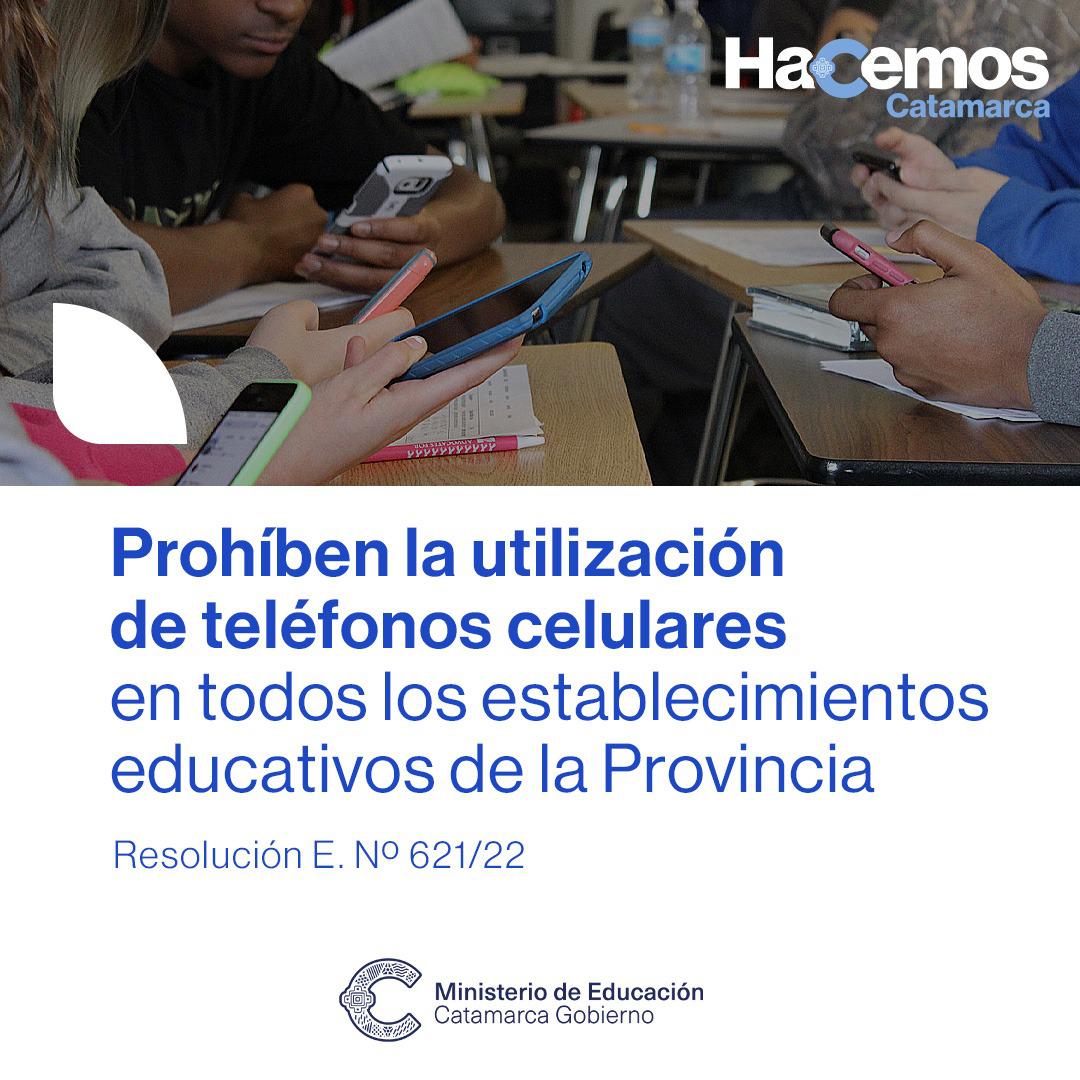 Prohíben la utilización de teléfonos celulares en todos los establecimientos educativos de la Provincia