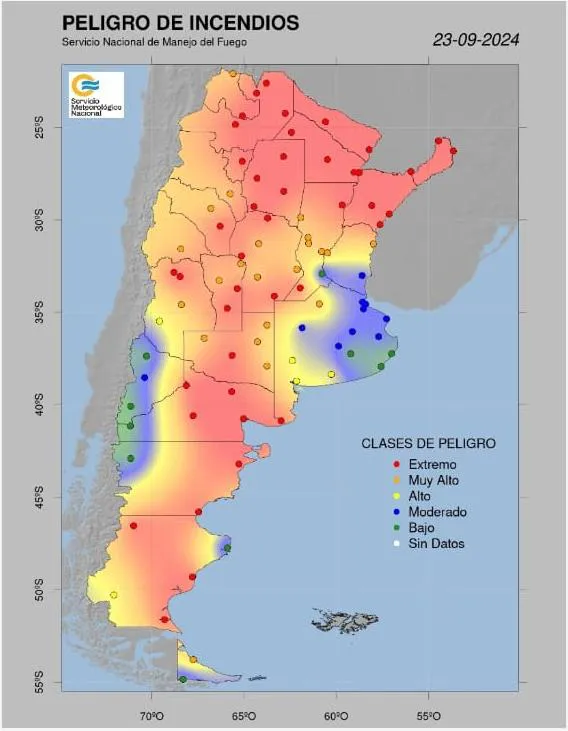 Alerta de peligro extremo de incendios forestales en Catamarca