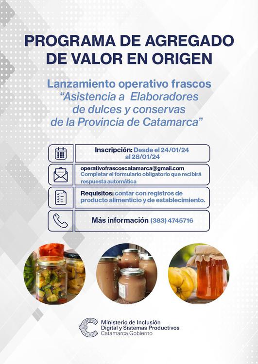 Operativo frascos para el sector de dulces y conservas en la provincia
