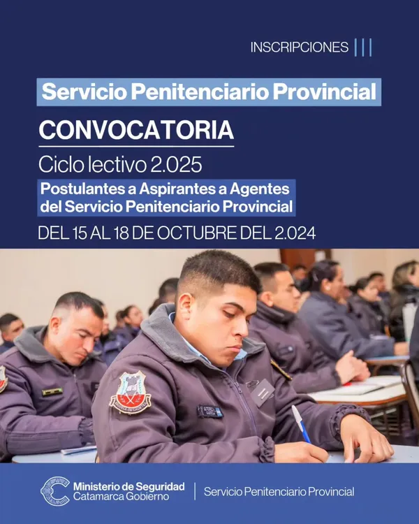 Abren inscripciones para formar parte del personal del Servicio Penitenciario