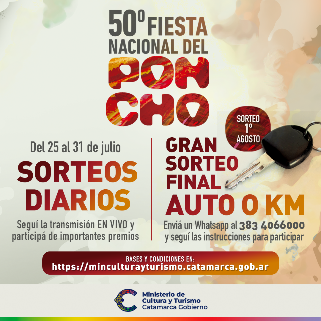 flyer Poncho 50 - Sorteos Diarios - Sorteo Final