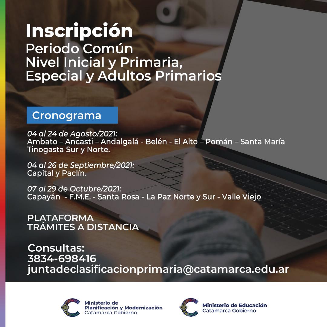 Inician las Inscripciones en Junta de Clasificación para Periodo Común en Nivel Inicial, Primaria, Adulto y Educación Especial