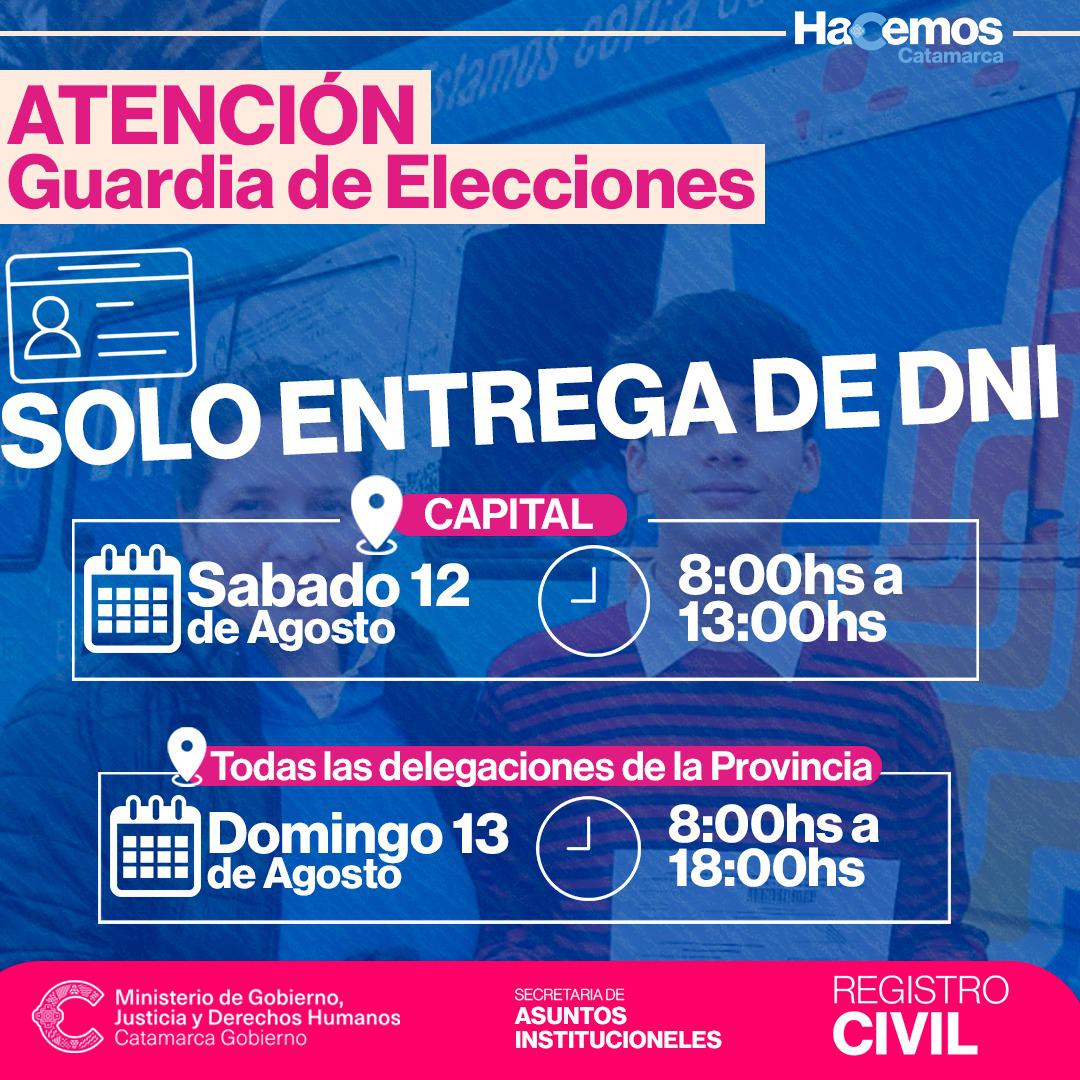 El Registro Civil entrega DNI durante el fin de semana de elecciones