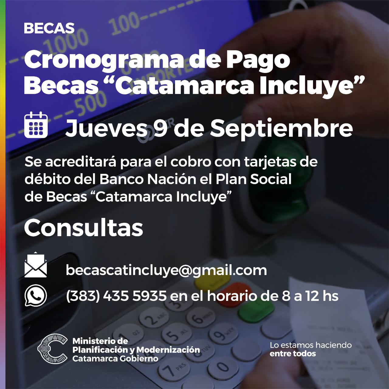 Cronograma de Pago Becas Catamarca Incluye